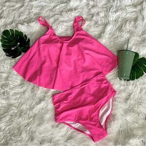 Ruffle Top High Waist 2 Piece Bikini  Tankini Size Medium NWOT